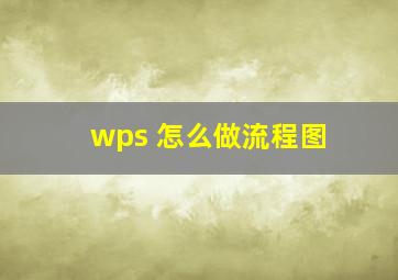 wps 怎么做流程图